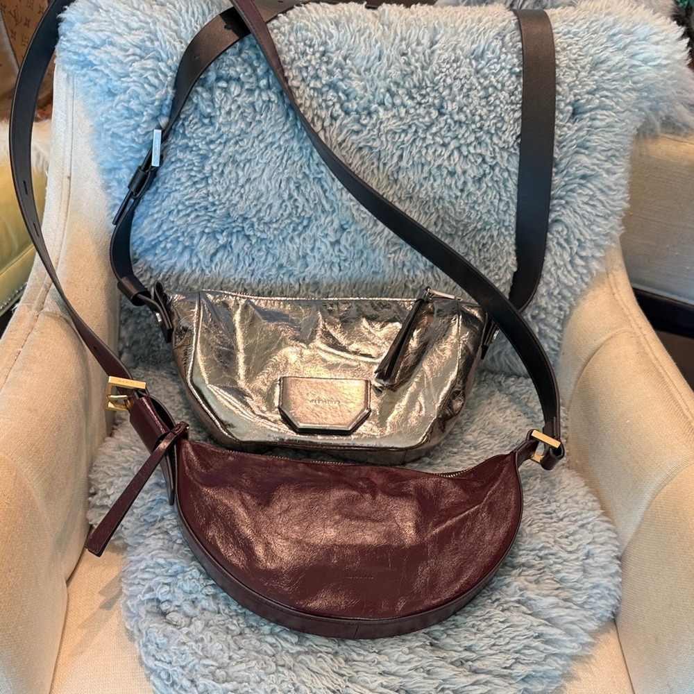 Chic Silver and Brown Crossbody Bag Set